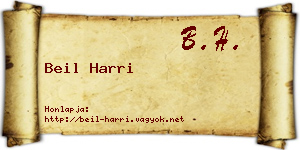 Beil Harri névjegykártya
